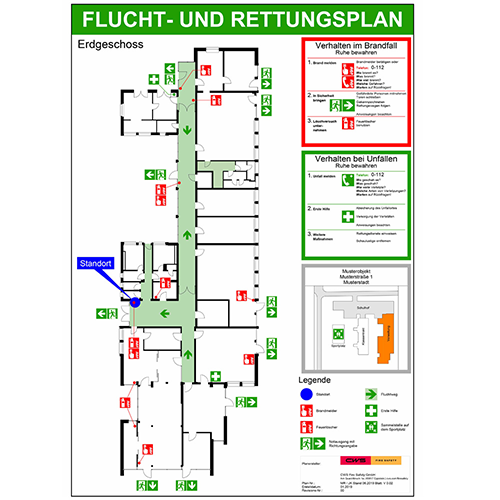 Betrieblicher Brandschutz Flucht- und Rettungswegeplan